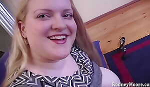 Sweet horny chunky whore gets face full of jism