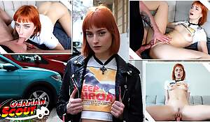 GERMAN SCOUT - Skinny Crazy Redhead Teenager Dolly Dyson win Rough Fucked