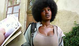 Czech Streets 152: Quickie with Cute Buxomy Black Girl