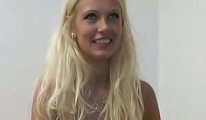 Beautiful German blonde getting a visit from her hot neighbor
