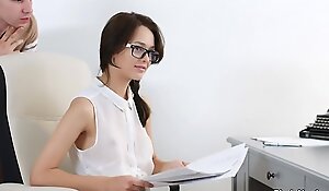 She Is Nerdy - Nerdy secretary Michelle Can DPed at work