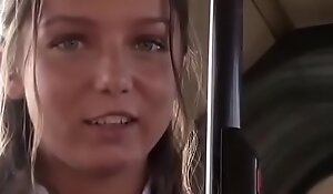 Girl stripped naked and brutally fucked in public bus