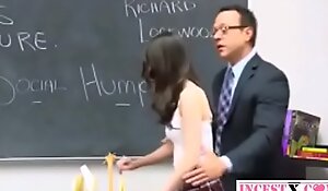 Schoolgirl fucked close by castigation square by her tutor - with reference to close by incestx porn movie