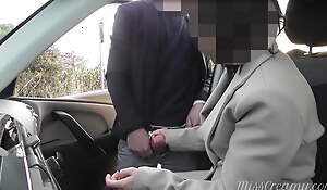 Dogging my wife in public car park and she jerks off a voyeur