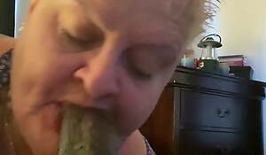 Granny deepthroat, gumjob and facial with 9 inch Black cock