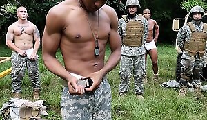 Horny soldiers training before their gangbang
