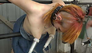 Eroded girl milked coupled with pounded in the garage
