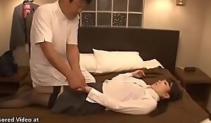 Japanese massage with unpredictable intensify secretary zigzags in sex