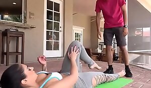 Stepmom seducing him anent yoga exercise