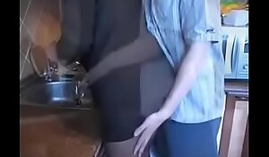 Sex wife drilled in an obstacle cookhouse