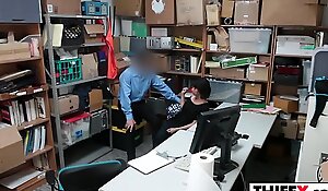 Legal age teenager Thief Takes Officers Hard Dick
