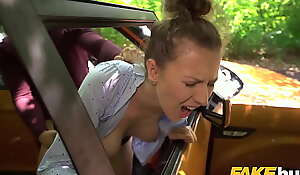 Shtick Driving School Female Instructor apply pressure on that her pussy is eating to tranquil herself own