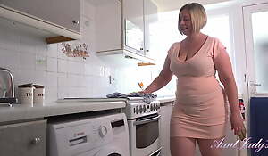 AuntJudys - 48yo Big-titted Plumper Step-Auntie Star gives you JOI on touching the Kitchen