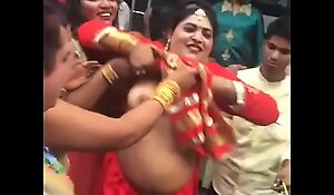 Woman alfresco stripped dance