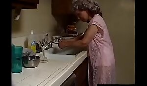 Indecent granny with grey-hair sucks off chum around with annoy ebony plumber