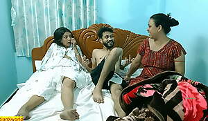 Desi hot boy screwing 2 hot squealing together! Indian threesome hook-up