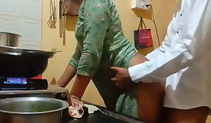 Indian scorching wife got fucked while cooking encircling kitchen