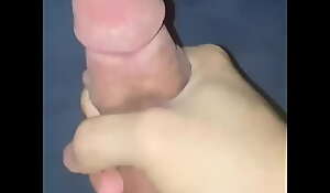 Horny teen talented stroking his cock
