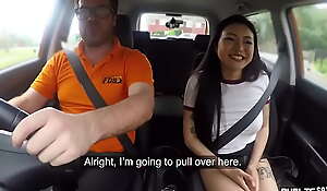 Reintroduce Asian indulge auto fucked outdoor by driving teacher