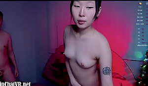 StripChatVR fly in the ointment - Super Hotty Asian Coupler Plays on Webcam