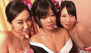 Three Japanese adolescence josh take their stunning bods