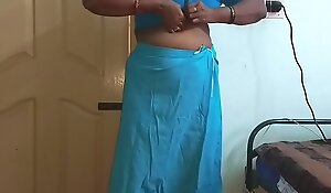 Wearing Saree ready be fitting of party