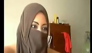Obese Arab GF plays with regard to her tits and muff