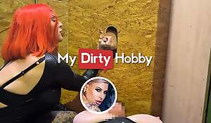 MyDirtyHobby - Chesty redhead jerking hard cocks in gloryhole
