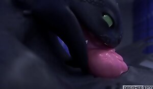 BIG BLACK DRAGON DRINKS HIS Purblind Jizz Together with Well known Moneyed EVERYWHERE [TOOTHLESS]