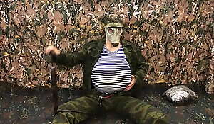 Russian Military man PUMPS His undergo surrounding A PUMP in the Army and Ejaculates in Your FACE!!! Inflate belly inflation