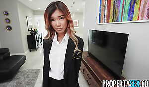 PropertySex Little Asian Unconditional Estate Representative Clara Triad Craves Big Cock in Say no to Tight Cunt